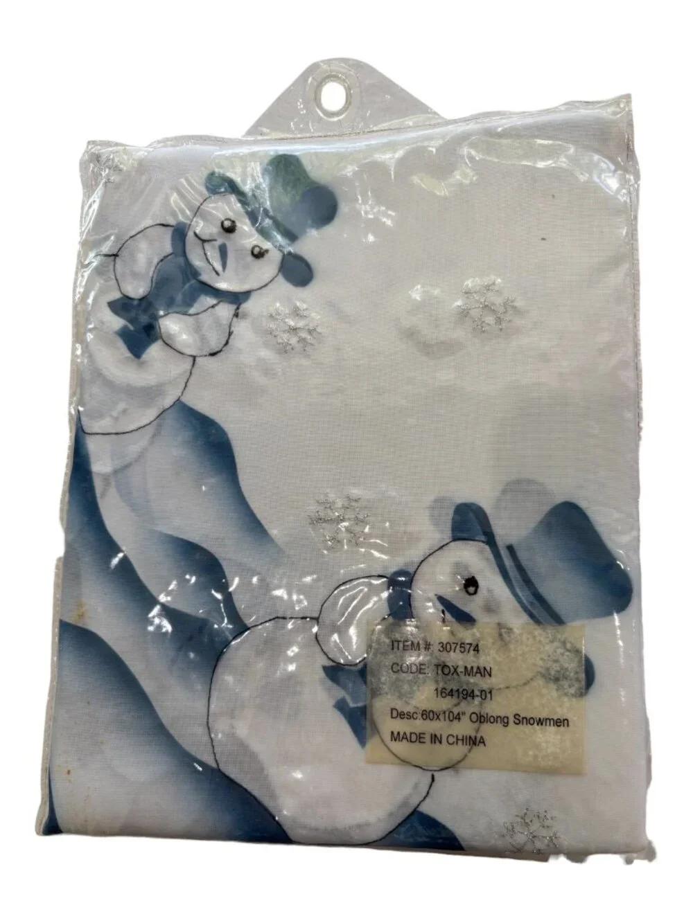 Oblong Snowmen Christmas Cloth Tablecloth 60x104 (2680-1)